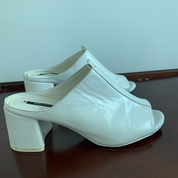 Zara Basic - White Chunky Heel With Thick Strap - Picture 6 of 14
